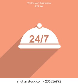 Vector 24 hours delivery web icon. Eps 10.