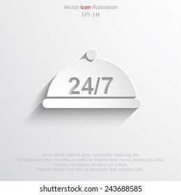 Vector 24 hours delivery web icon. Eps 10.