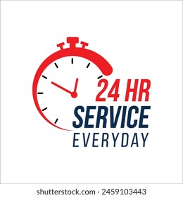 vector 24 hours service Everyday concept
