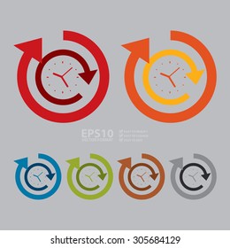 Vector : 24 Hours Service Infographics Flat Icon, Sign