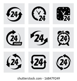 vector 24 hours symbols