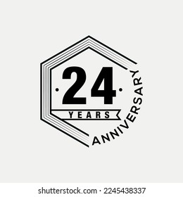 Vector 24 years celebrating anniversary design template. vector design and illustration.
