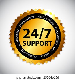Vector 24/7 SUPPORT Sign, Label Template