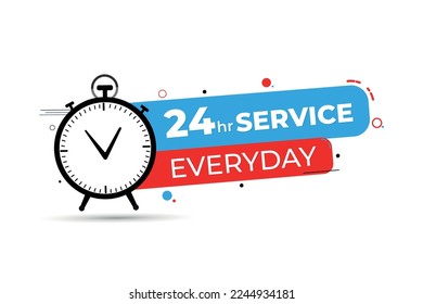 Vector 24hr service everyday design vector