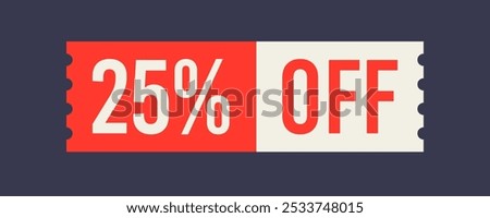 Vector 25 Percent Off Tag Label