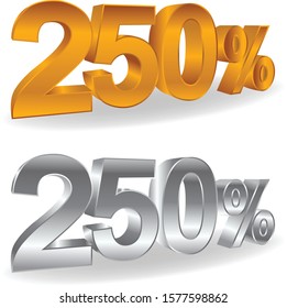 Vector of 250 percent in white background