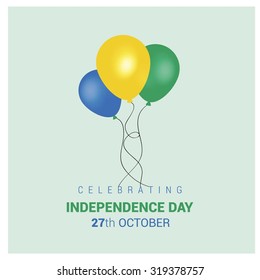 Vector 27 October Saint Vincent and the Grenadines Independence Day. Colorful celebration balloon Card. Illustration