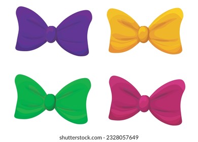 Vector 2D colorido Bow Tie en estilo plano Aislado en fondo blanco 