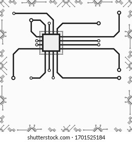 Vector 2d concept CPU seamless vector illustration. GPU seamless vector pattern.