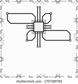 Vector 2d concept CPU seamless vector illustration. GPU seamless vector pattern.