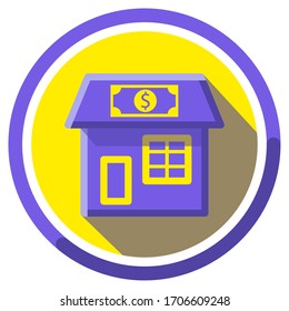 Icono del vector 2D de un banco