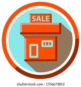 Vector 2D icon of a grocery store