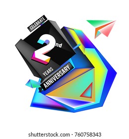 Vector 2nd Anniversary logo with colorful background