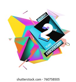 Vector 2nd Anniversary logo with colorful background