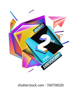 Vector 2nd Anniversary logo with colorful background