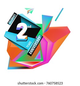 Vector 2nd Anniversary logo with colorful background