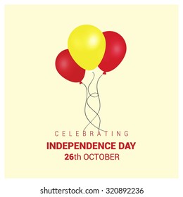 Vector 2nd September Vietnam, Independence Day. red and yellow balloon with typography. Celebration Card. Illustration