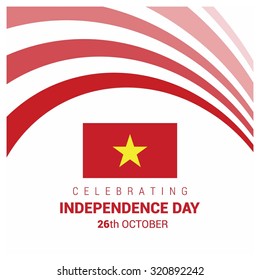 Vector 2nd September Vietnam, Independence Day. red curve line with typography and country Flag. Celebration Card. Illustration