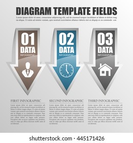 vector 3 arrow banners business infographic process diagram compare service banner presentatoin. Three steps to achieve this goal. Three glossy strip for your annotations. Three full-color sticker.