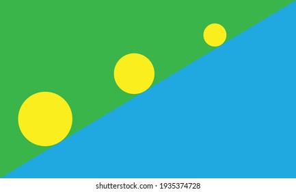 A vector of 3 different circles roll down from triangle. Snow roll down from the mountain concept