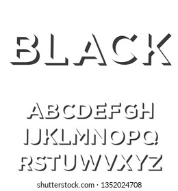 vector 3 dimensional BLACK alphabet set