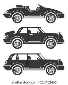 Vector. 3 icons. Cars.
