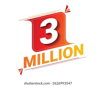 Vector 3 Million isolated on background. Vector illustration. - Powered by Shutterstock - Get 15% off with code: PIKWIZARD15
