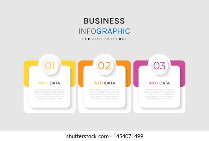 Vector 3 Options And Steps Infographics Template Design. Business Data Visualization Timeline Template Design.