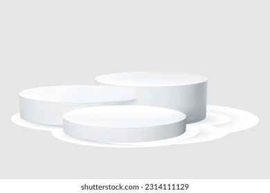 vector 3 podium, abstract geometric empty stages, exhibit displays edditable