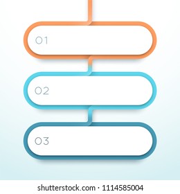 Vector 3 Step Colorful 3d Shapes List Infographic