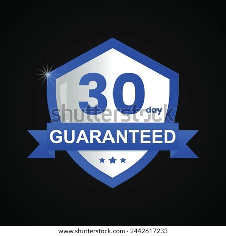 vector 30 days guaranteed shield label icon badge design
