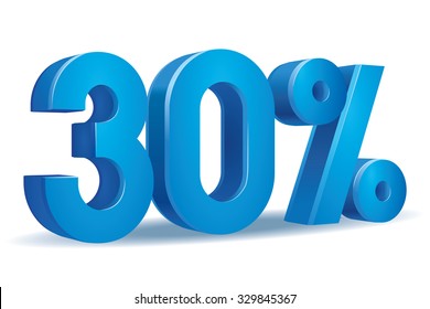 Vector of 30 percent in white background