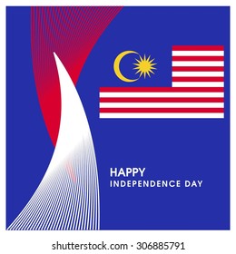 Vector 31 August Celebration Card. Abstract lines with flag Malaysia Independence day background. Illustration