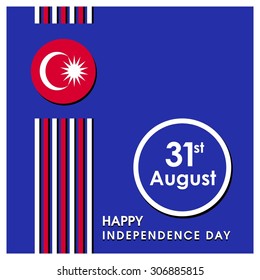 Vector 31 August Celebration Card. typography style composition Malaysia Independence day background. Illustration