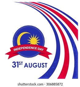 Vector 31 August Celebration Card. Abstract flag lines pattern background Malaysia Independence day background. Illustration