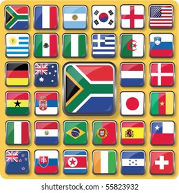 Vector of 32 Nation Flag Icons.