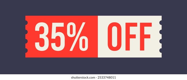 Vector 35 Percent Off Tag Label