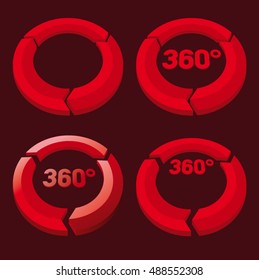Vector 360 degree icon badges