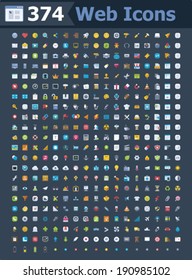 Vector 374 web interface icon set