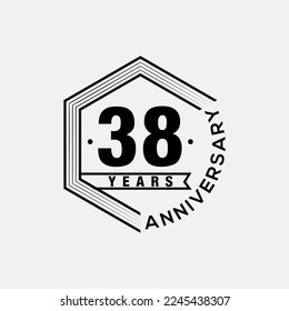 Vector 38 years celebrating anniversary design template. vector design and illustration.
