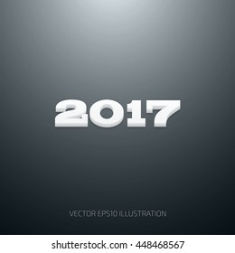 Vector 3d 2017 year poster design, calendar cover