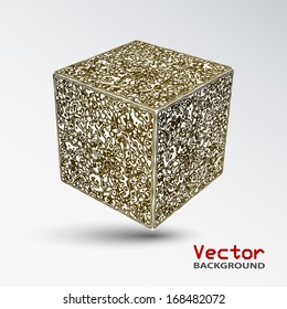 Vector 3d abstract background. Cube. 