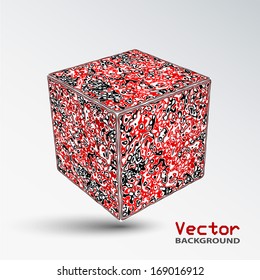 Vector 3d abstract background. Cube. 