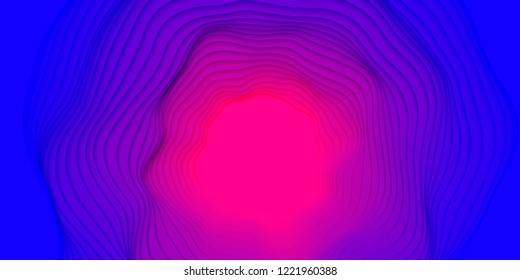 Vector 3D abstract background with paper cut shapes. Colorful carving art. Paper craft landscape with gradient fade colors. Minimalistic design layout for business presentations, flyers, posters