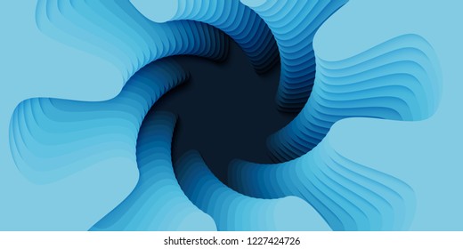 Vector 3D abstract background with paper cut flower shape. Colorful carving art. Paper craft Antelope canyon landscape with gradient colors. Minimalistic design for business presentations, flyers