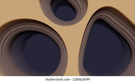 Vector 3D abstract background with paper cut shape. Colorful carving art. Paper craft Antelope canyon landscape with gradient colors. Minimalistic design for business presentations, flyers