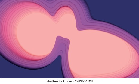 Vector 3D abstract background with paper cut shape. Colorful carving art. Paper craft Antelope canyon landscape with gradient colors. Minimalistic design for business presentations, flyers