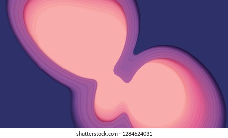 Vector 3D abstract background with paper cut shape. Colorful carving art. Paper craft Antelope canyon landscape with gradient colors. Minimalistic design for business presentations, flyers