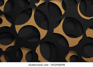 Vector 3D abstract background with paper cut shapes