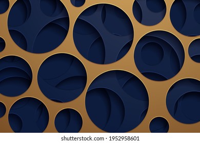 Vector 3D abstract background with paper cut shapes